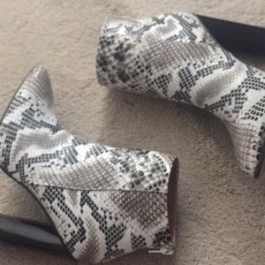 Snake Print Ankle Boots